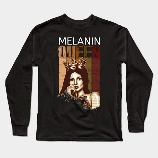 Melanin queen t-shirt Long Sleeve T-Shirt by  Memosh Everything 